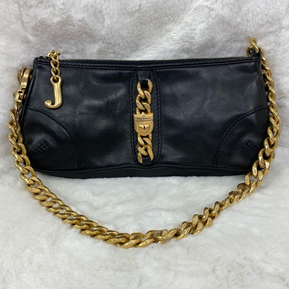 Juicy Couture Bags Juicy Couture Black Gold Chain Shoulder Purse